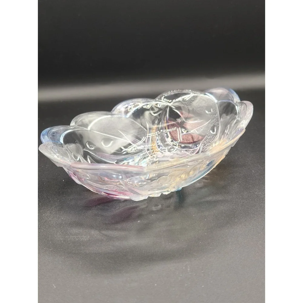 Mikasa Savoir‎ Vivre Largo Tropical Fish Oval Bowl Frosted Multicolor Scalloped